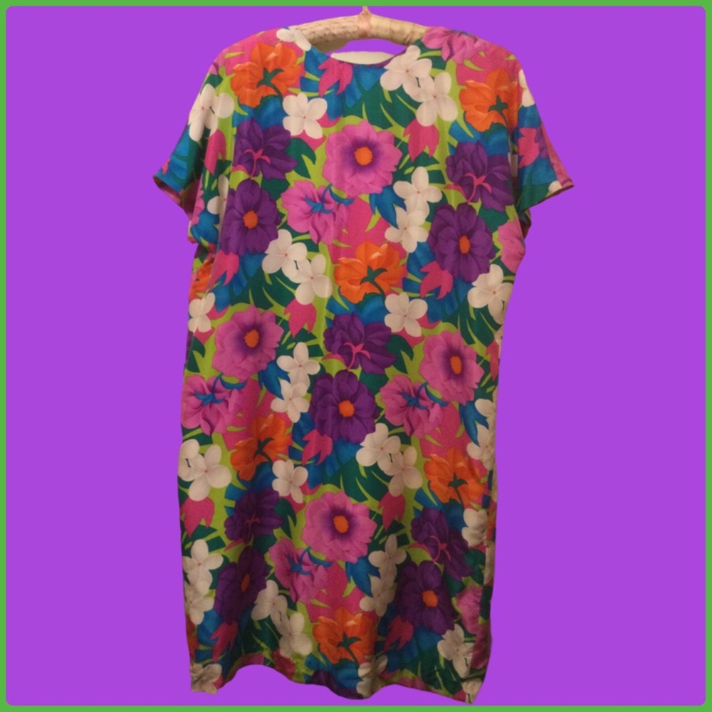 Floral Midi Dress in Multicolor - Casual Women's Shift